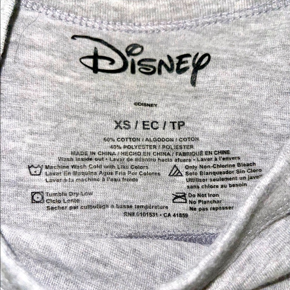 “DISNEY” MICKEY MOUSE GRAY CROPPED SHORT SLEEVED TOP, ONLY WORN TWICE, LADIES XS - Picture 6 of 6
